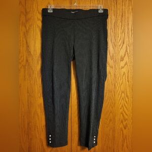 89th & Madison Black & White Dot Stretch Pant Size Large